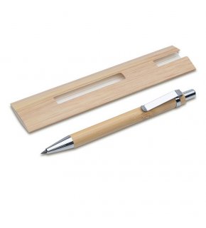 Bambusowy, wieczny długopis/ołówek w etui Lakimus - R02315