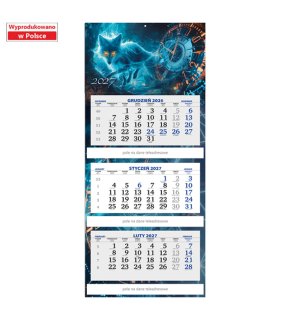 Kalendarz Trójdzielny Premium Blue z nadrukiem 2027